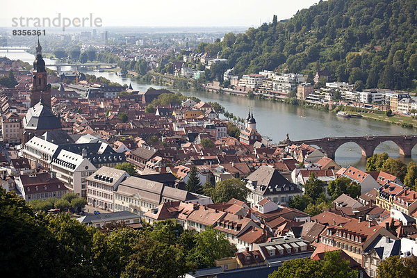 Geschichte Fluss Ansicht Baden-Württemberg Deutschland Heidelberg