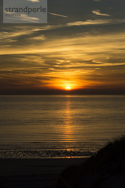 Holland  Küste  Nordsee  Sonnenuntergang