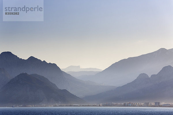 Turkey  Antalya  Turkish Riviera with Konyaalti Beach and Taurus Mountains