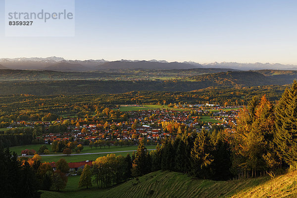 Germany  Upper Bavaria  Hohenpeissenberg with Alps in background