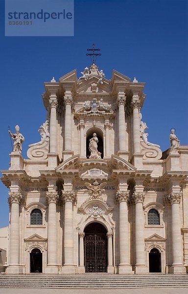Europa  Kathedrale  Fassade  sizilianisch  Barock  Italien  Ortigia  Sizilien  Syrakus