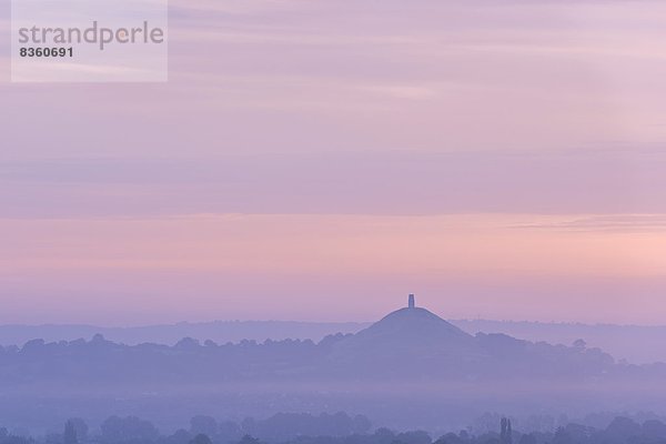 Europa  Sommer  Großbritannien  aufwärts  Dunst  Morgendämmerung  umgeben  England  Somerset