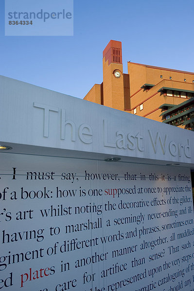 Wand  britisch  Großbritannien  London  Hauptstadt  Cafe  Bibliotheksgebäude  Reklameschild  England  neu