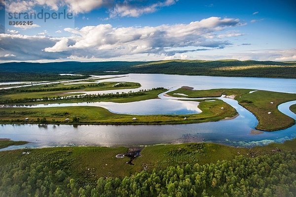 Wasser und Landschaft  Adolfstromm  Lappland  Schweden