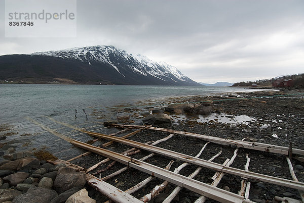 Berg  bedecken  Landschaft  Küste  Norwegen  Fjord  Schnee