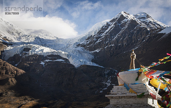 Anschnitt  Berg  Ansicht  Stupa  Tibet