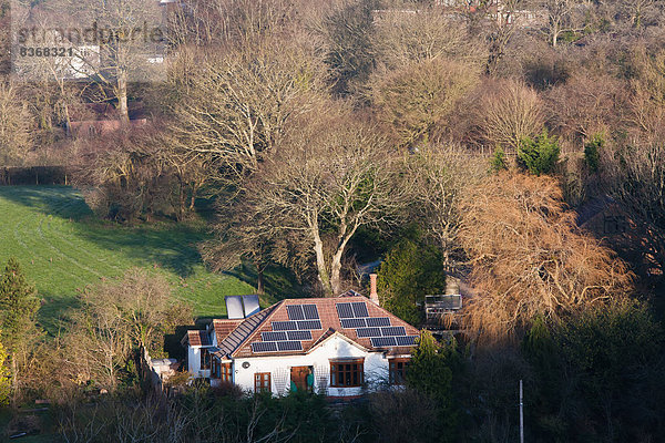 Dach Wohnhaus Sonnenenergie England Somerset