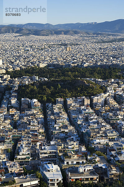 Athen Hauptstadt Stadtansicht Stadtansichten Sonnenaufgang Ansicht Griechenland