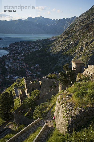 Wand Festung Ignoranz Bucht Kotor Montenegro