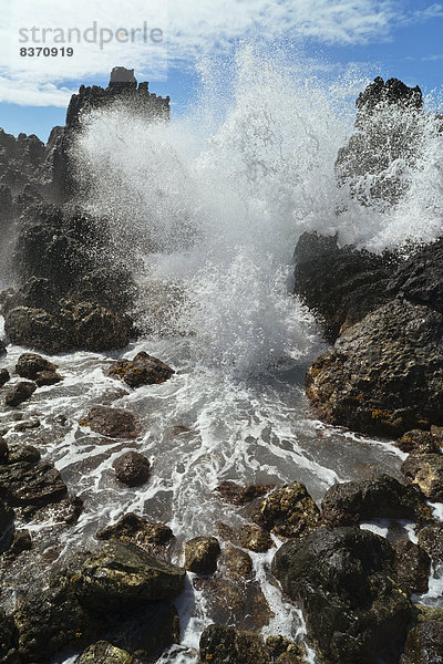 Vereinigte Staaten von Amerika USA Hawaii Big Island Felsbrocken planschen Zusammenstoß Hawaii Wasserwelle Welle