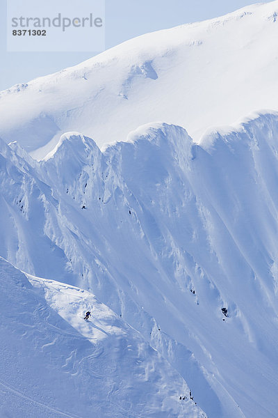 Vereinigte Staaten von Amerika  USA  Berg  Winter  spät  Skisport  unbewohnte  entlegene Gegend  Süden  Alaska