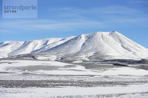 Felsen  Landschaft  früh  Myvatn  Island  Schnee