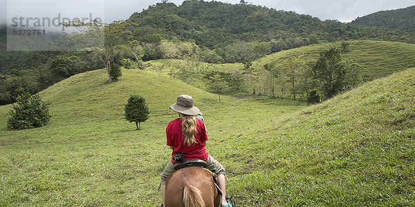 Hügel  fahren  reiten - Pferd  Mädchen  Guatemala