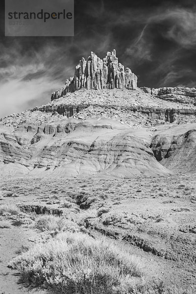 Vereinigte Staaten von Amerika  USA  Felsbrocken  Palast  Schloß  Schlösser  Anordnung  Ansicht  sprechen  Riff  Sandstein  Utah