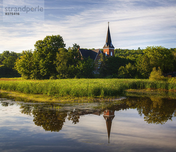 Mühle  Spiegelung  Kirche  Verbindung  Kanada  Teich  Quebec