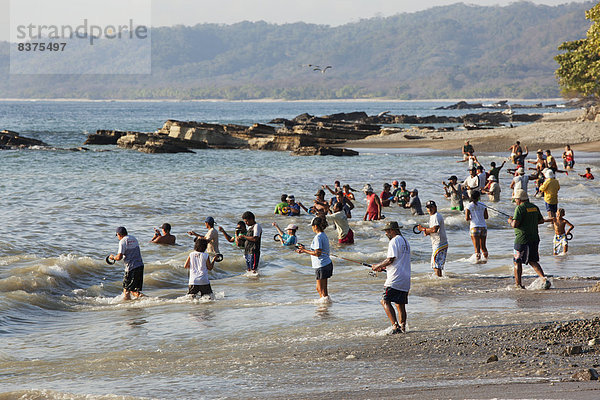 Mensch  Menschen  Strand  angeln  Costa Rica  Halbinsel