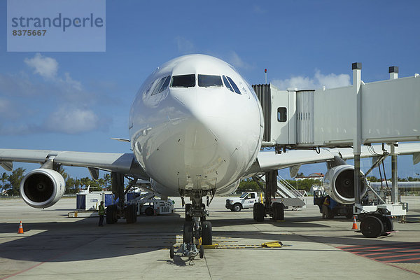 Plane On Tarmac  Princess Juliana Airport  Sint Maarten  Dutch West Indies