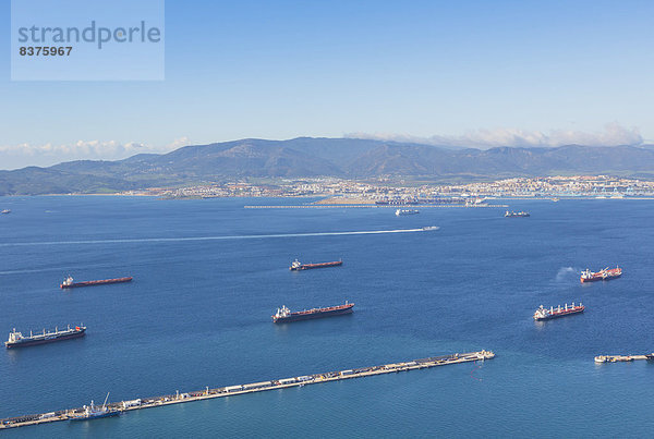 hinter  Wasser  Boot  Anker  Fähre  Ladung  Gibraltar  Spanien