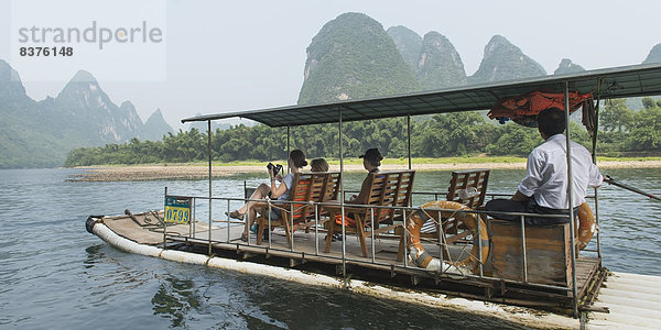fahren  Tourist  Boot  Fluss  China  Guangxi