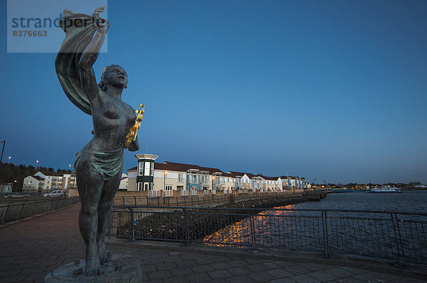 Sonnenuntergang  Fluss  Statue  vorwärts  England  Süden  Tyne and Wear