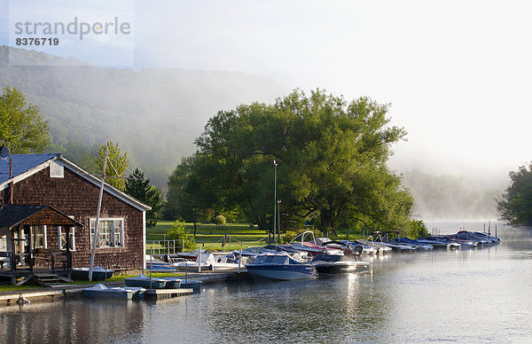 Morgen  Dunst  Boot  früh  Kanada  Quebec