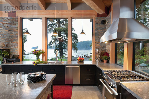 modern Ozean Küche Ansicht British Columbia Kanada Vancouver Island Westküste
