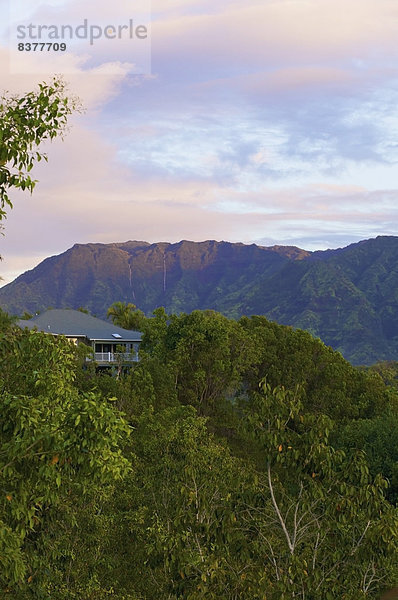 Vereinigte Staaten von Amerika USA Wohnhaus Sonnenuntergang Ansicht Hawaii Kauai