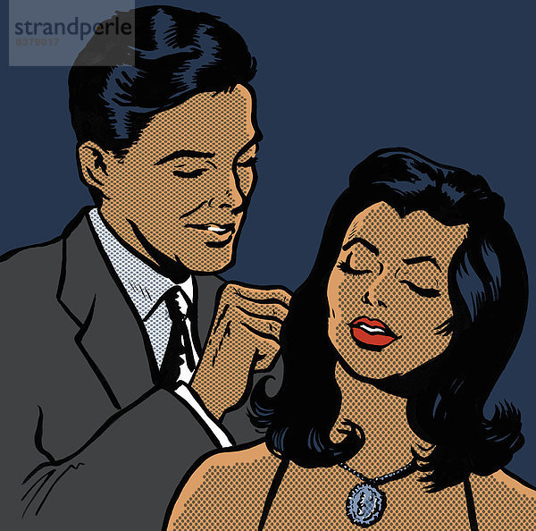 Comic eines Paares mit Halskette