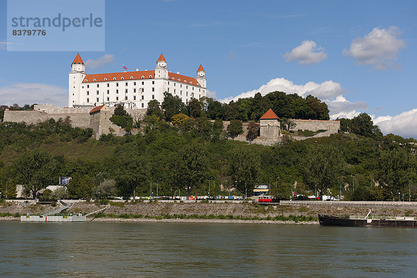 Die Burg Bratislava über der Donau  Bratislava  Slowakei
