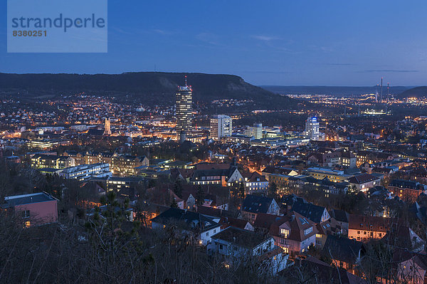 Stadtansicht  Nachtaufnahme  Jena  Thüringen  Deutschland