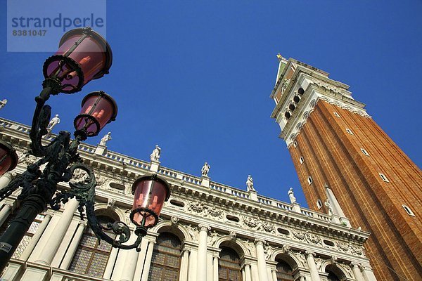 Europa  Markierung  Kirchturm  Platz  UNESCO-Welterbe  Venetien  Italien  Venedig