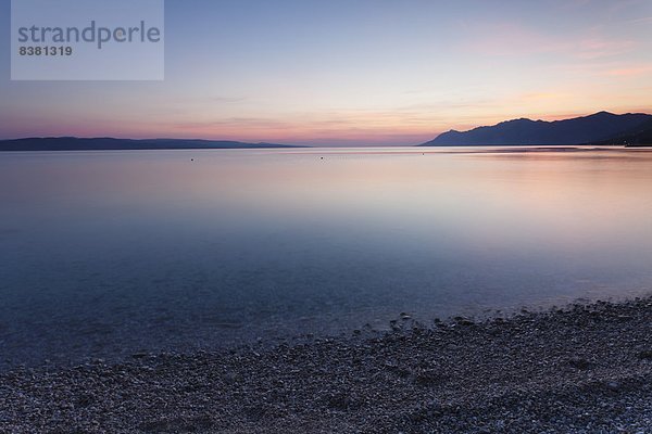 Europa  Strand  Sonnenuntergang  Baska  Kroatien  Dalmatien
