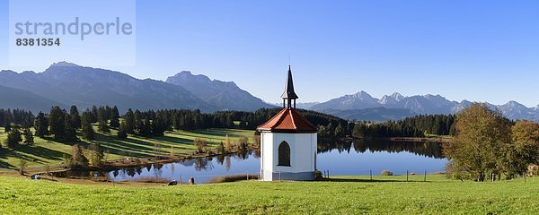 Europa  sehen  See  Alpen  Allgäu  Bayern  Kapelle  Deutschland