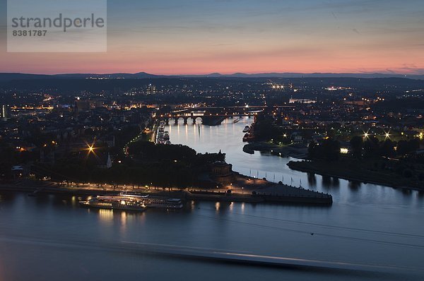 Europa  Fluss  Deutschland  Koblenz  Rheinland-Pfalz