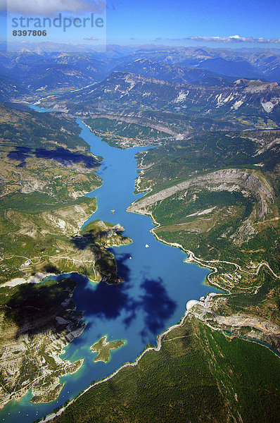 Luftbild  Lac de Castillon  Castellane  Département Alpes Maritimes  Seealpen  Region Provence-Alpes-Côte d?Azur  Frankreich