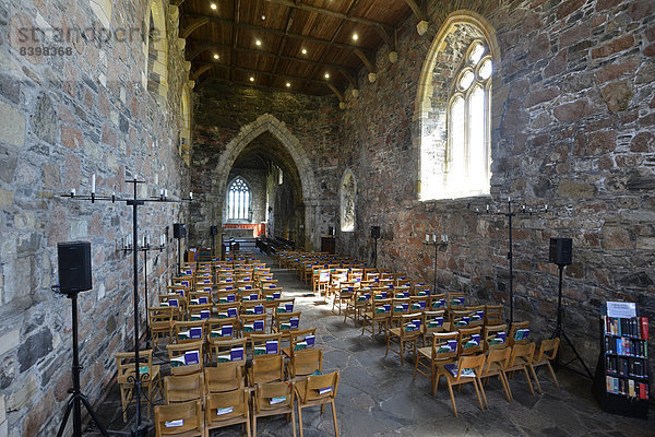 Kapelle der christlichen Iona Abbey  Pilgerziel Kloster Iona  Klosteranlage auf der schottischen Hebrideninsel Iona  Innere Hebriden  Schottland  Großbritannien