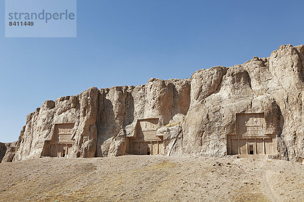 Felsgräber von Darius II  Artaxerxes I und Darius I  Naqsh-e Rostam  Provinz Fars  Persien  Iran