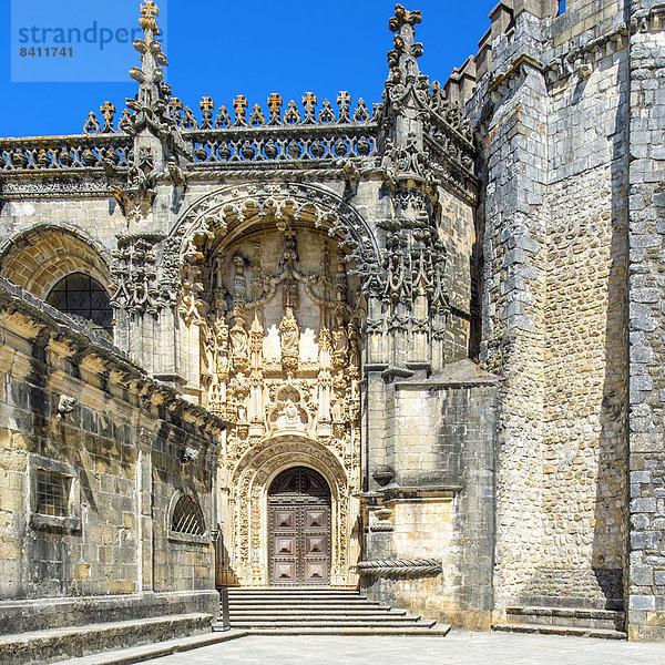 Südportal  Convento de Cristo Kloster  Unesco-Weltkulturerbe  Tomar  Ribatejo  Portugal