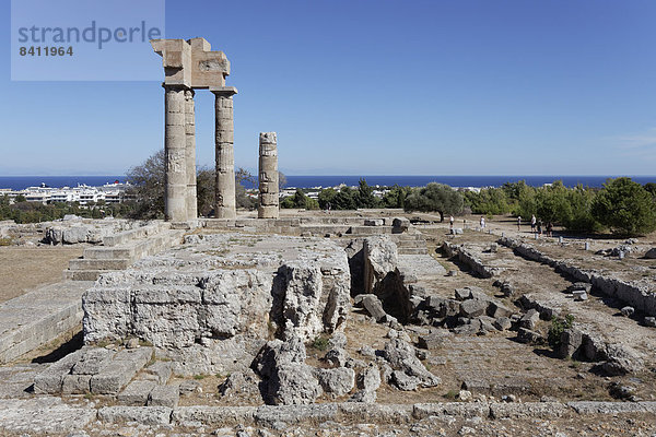 Säulenreste des Apollotempels  Akropolis  Monte Smith  Rhodos  Insel Rhodos  Dodekanes  Griechenland