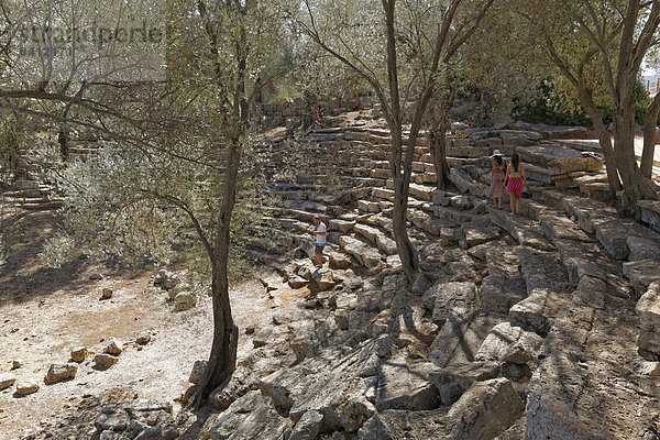 Theater  antike Stadt Kedreia auf der Insel Sedir  Golf von Gökova  Ägäis  Provinz Mu?la  Türkei
