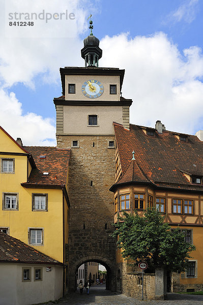 Weißer Turm  12. - 13 Jhd.  Rothenburg ob der Tauber  Mittelfranken  Bayern  Deutschland