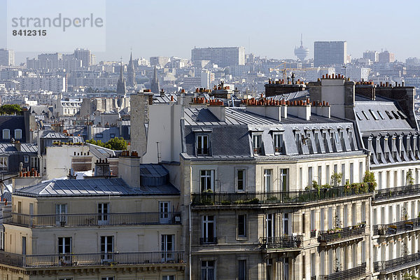 Ausblick über die Dächer von Paris vom Institut du Arabe  Paris  Region Île-de-France  Frankreich