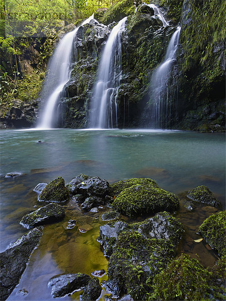 Three Bear Falls  Maui  Hawaii  USA