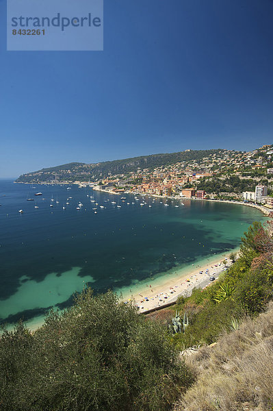 Außenaufnahme  Landschaftlich schön  landschaftlich reizvoll  Frankreich  Europa  Tag  Strand  Küste  Meer  Cote d Azur  Villefranche-sur-Mer