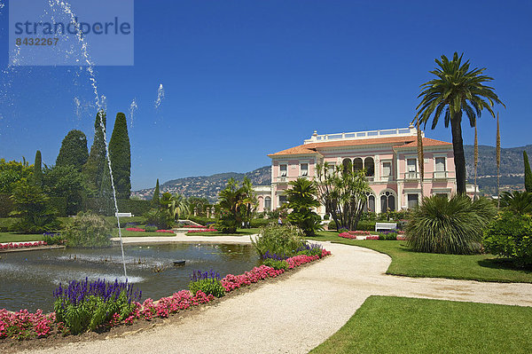 Außenaufnahme Sehenswürdigkeit Frankreich Europa Tag Wohnhaus Gebäude Ziel Architektur Wahrzeichen Garten Gartenbau Cote d Azur Villa