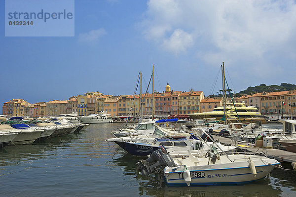 Außenaufnahme  Hafen  Motorjacht  Frankreich  Europa  Tag  Boot  Motorboot  Cote d Azur  Saint Tropez