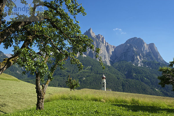 Glockenturm  Außenaufnahme  Landschaftlich schön  landschaftlich reizvoll  Europa  Berg  Tag  Gebäude  Architektur  Natur  Kirche  Kirchturm  Dolomiten  Trentino Südtirol  Belfried  Italien  Berglandschaft