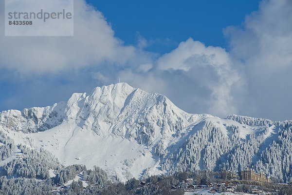 Landschaftlich schön  landschaftlich reizvoll  Europa  Berg  Winter  Landschaft  Montreux  Schweiz