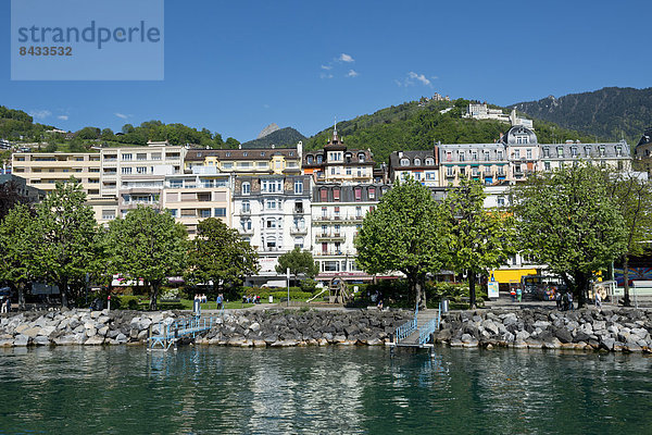 Baustelle  Europa  Berg  Gebäude  Stadt  Großstadt  See  Genfer See  Genfersee  Lac Leman  Montreux  Schweiz