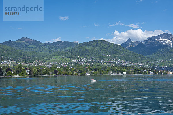 Landschaftlich schön  landschaftlich reizvoll  Europa  Berg  Landschaft  See  Genfer See  Genfersee  Lac Leman  Montreux  Schweiz